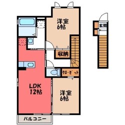 下館二高前駅 徒歩6分 2階の物件間取画像